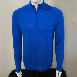 Express Men's Vibrant Blue Zip-Up Sweater